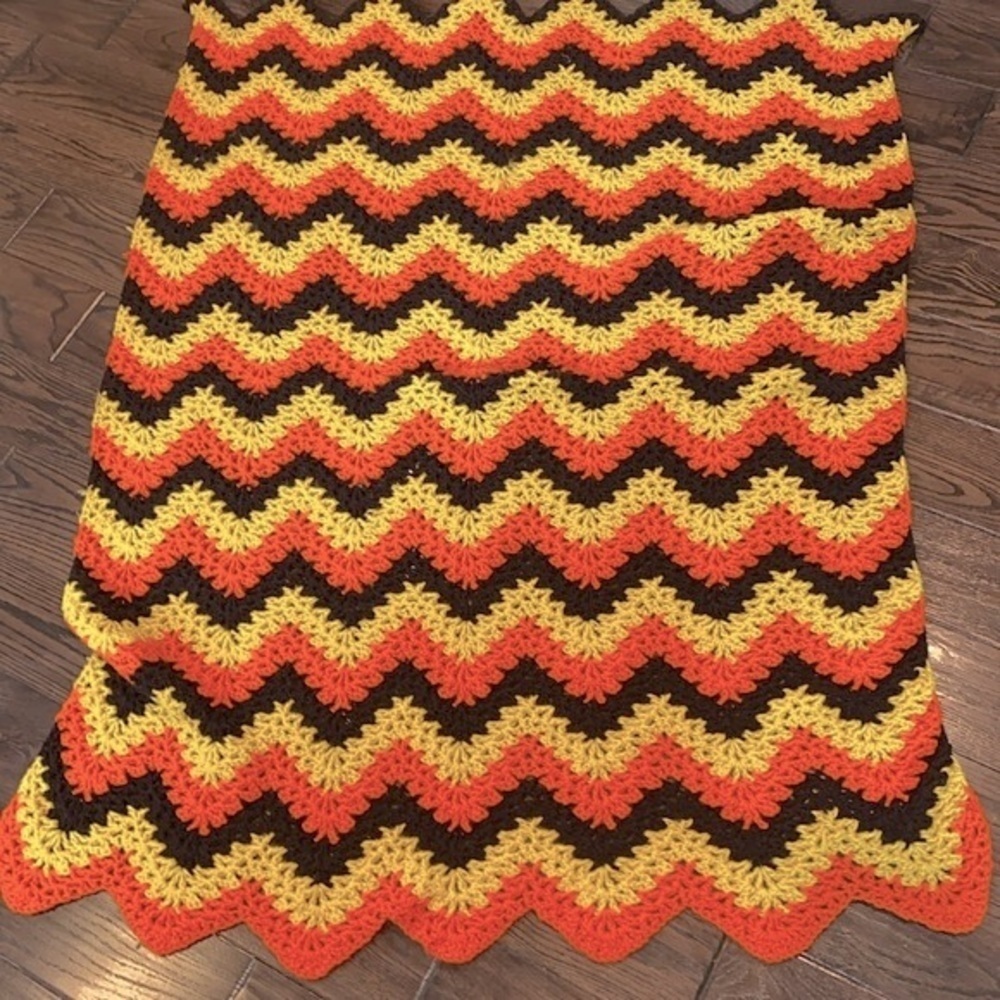 Vintage crochet knit blanket throw - Picture 4 of 4